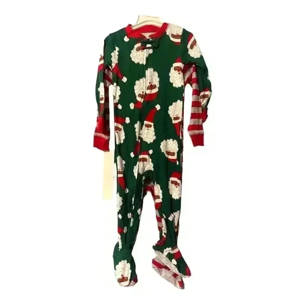 Carters Unisex Santa Footed Zipper Pajamas, 18M &‎ 3T